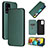 Custodia Portafoglio In Pelle Cover con Supporto L04Z per Samsung Galaxy A52 4G Verde