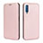 Custodia Portafoglio In Pelle Cover con Supporto L04Z per Samsung Galaxy A7 (2018) A750 Oro Rosa