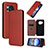 Custodia Portafoglio In Pelle Cover con Supporto L04Z per Sharp Aquos R8