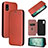 Custodia Portafoglio In Pelle Cover con Supporto L04Z per Sharp Aquos wish