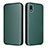 Custodia Portafoglio In Pelle Cover con Supporto L04Z per Sony Xperia Ace III SO-53C Verde