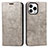 Custodia Portafoglio In Pelle Cover con Supporto L05 per Apple iPhone 13 Pro Max Grigio