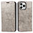 Custodia Portafoglio In Pelle Cover con Supporto L05 per Apple iPhone 14 Pro Max Grigio