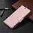 Custodia Portafoglio In Pelle Cover con Supporto L05 per Nokia 5.3 Oro Rosa