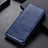 Custodia Portafoglio In Pelle Cover con Supporto L05 per Samsung Galaxy M21 Blu