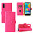 Custodia Portafoglio In Pelle Cover con Supporto L05Z per Samsung Galaxy A02 Rosa Caldo