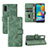 Custodia Portafoglio In Pelle Cover con Supporto L05Z per Samsung Galaxy A02 Verde