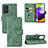 Custodia Portafoglio In Pelle Cover con Supporto L05Z per Samsung Galaxy A52 4G Verde