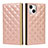 Custodia Portafoglio In Pelle Cover con Supporto L06 per Apple iPhone 13 Mini Oro Rosa