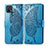 Custodia Portafoglio In Pelle Cover con Supporto L06 per Oppo A35 Cielo Blu
