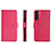 Custodia Portafoglio In Pelle Cover con Supporto L06 per Samsung Galaxy S21 FE 5G Rosa Caldo