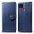 Custodia Portafoglio In Pelle Cover con Supporto L06 per Xiaomi POCO C3 Blu