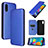 Custodia Portafoglio In Pelle Cover con Supporto L06Z per Samsung Galaxy A02 Blu