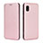 Custodia Portafoglio In Pelle Cover con Supporto L06Z per Samsung Galaxy A21 SC-42A Oro Rosa