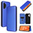 Custodia Portafoglio In Pelle Cover con Supporto L06Z per Samsung Galaxy A32 4G Blu