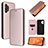 Custodia Portafoglio In Pelle Cover con Supporto L06Z per Samsung Galaxy A32 4G Oro Rosa