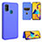 Custodia Portafoglio In Pelle Cover con Supporto L06Z per Samsung Galaxy M21 Blu