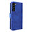 Custodia Portafoglio In Pelle Cover con Supporto L06Z per Samsung Galaxy S21 FE 5G Blu