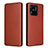 Custodia Portafoglio In Pelle Cover con Supporto L06Z per Xiaomi Redmi 10 Power Marrone