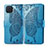 Custodia Portafoglio In Pelle Cover con Supporto L07 per Oppo Reno4 F Blu