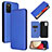 Custodia Portafoglio In Pelle Cover con Supporto L07Z per Samsung Galaxy F02S SM-E025F Blu