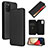 Custodia Portafoglio In Pelle Cover con Supporto L07Z per Samsung Galaxy F02S SM-E025F Nero