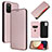 Custodia Portafoglio In Pelle Cover con Supporto L07Z per Samsung Galaxy F02S SM-E025F Oro Rosa