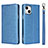 Custodia Portafoglio In Pelle Cover con Supporto L08 per Apple iPhone 13 Blu