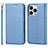 Custodia Portafoglio In Pelle Cover con Supporto L08 per Apple iPhone 13 Pro Max Blu