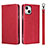 Custodia Portafoglio In Pelle Cover con Supporto L08 per Apple iPhone 13 Rosso