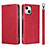 Custodia Portafoglio In Pelle Cover con Supporto L08 per Apple iPhone 14 Rosso