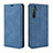 Custodia Portafoglio In Pelle Cover con Supporto L08 per Realme XT Blu