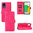 Custodia Portafoglio In Pelle Cover con Supporto L08Z per Samsung Galaxy A03 Core Rosa Caldo