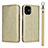 Custodia Portafoglio In Pelle Cover con Supporto L09 per Apple iPhone 12 Oro