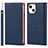 Custodia Portafoglio In Pelle Cover con Supporto L09 per Apple iPhone 13 Blu