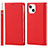 Custodia Portafoglio In Pelle Cover con Supporto L09 per Apple iPhone 13 Rosso