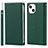 Custodia Portafoglio In Pelle Cover con Supporto L09 per Apple iPhone 15 Plus Verde