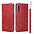 Custodia Portafoglio In Pelle Cover con Supporto L09 per Huawei P Smart Pro (2019) Rosso