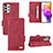 Custodia Portafoglio In Pelle Cover con Supporto L09Z per Samsung Galaxy A73 5G Rosso