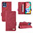 Custodia Portafoglio In Pelle Cover con Supporto L09Z per Samsung Galaxy M33 5G Rosso