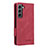 Custodia Portafoglio In Pelle Cover con Supporto L09Z per Samsung Galaxy S22 Plus 5G Rosso