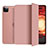 Custodia Portafoglio In Pelle Cover con Supporto L10 per Apple iPad Pro 12.9 (2022) Oro Rosa