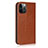 Custodia Portafoglio In Pelle Cover con Supporto L10 per Apple iPhone 12 Pro Max Marrone Chiaro