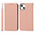 Custodia Portafoglio In Pelle Cover con Supporto L10 per Apple iPhone 13 Mini Oro Rosa