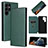 Custodia Portafoglio In Pelle Cover con Supporto L10Z per Samsung Galaxy S21 Ultra 5G Verde