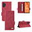 Custodia Portafoglio In Pelle Cover con Supporto L11Z per Samsung Galaxy A32 4G Rosso