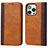 Custodia Portafoglio In Pelle Cover con Supporto L12 per Apple iPhone 14 Pro Max Marrone