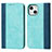 Custodia Portafoglio In Pelle Cover con Supporto L13 per Apple iPhone 13 Cielo Blu