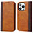 Custodia Portafoglio In Pelle Cover con Supporto L13 per Apple iPhone 13 Pro Marrone