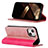 Custodia Portafoglio In Pelle Cover con Supporto L13 per Apple iPhone 15